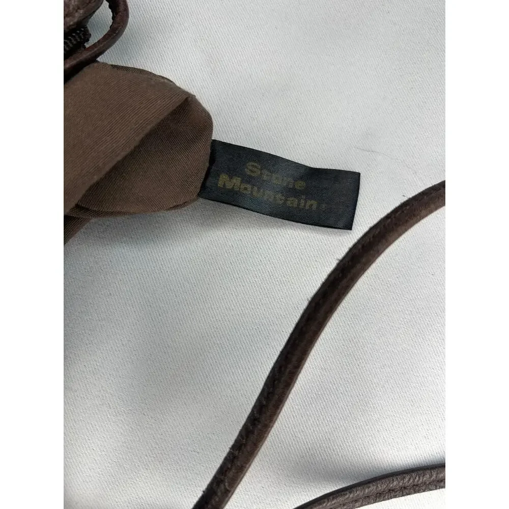 Stone Mountain Brown Croc Embossed Crossbody Bag Small Zip Pocket Purse